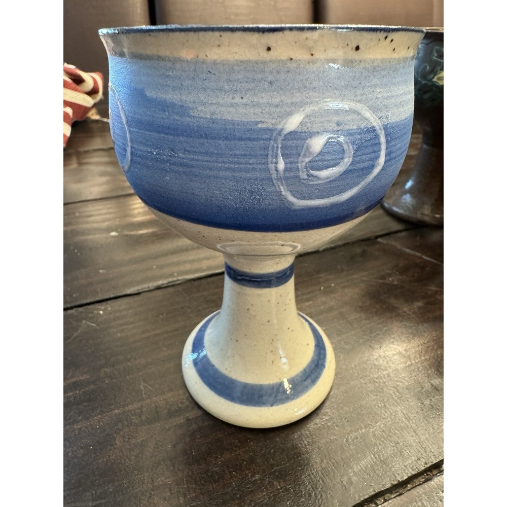 Vintage Goblet Stoneware Handmade Collectible